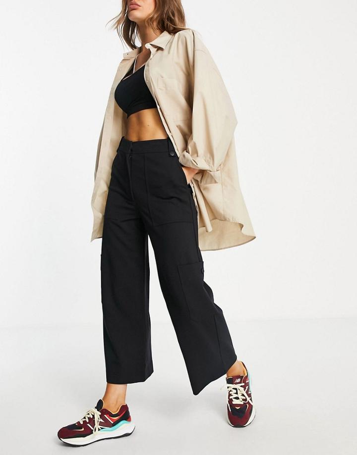 Whistles Ponte Cargo Pants In Black