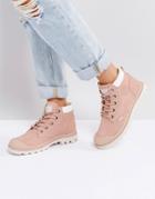 Palladium Pampa Lo Cuff Rose Suede Flat Ankle Boots - Pink