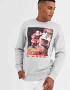 Only & Sons Coca-cola Graphic Holidays Sweat In Gray