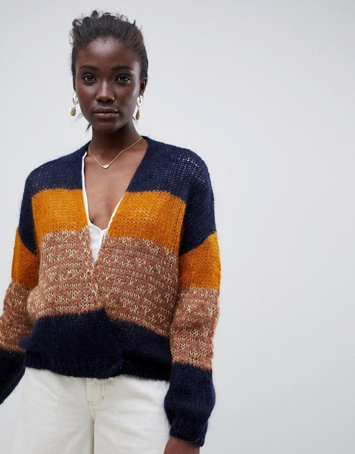 Intropia Slouchy Color Block Cardigan - Multi