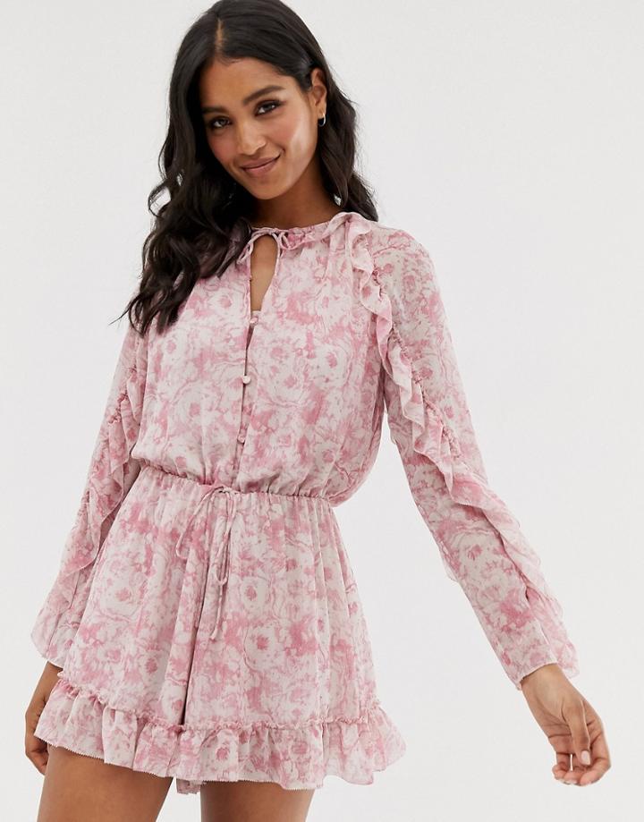 Allsaints Flora Rosa Romper - Pink