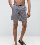 Asos Tall Swim Shorts In Greyish Green Acid Wash In Mid Length - Green