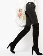 Carvela Sammy Black Heeled Over The Knee Boots - Black