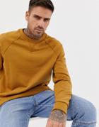 Asos Design Sweatshirt With Raw Edge Seam Detail In Dark Yellow - Yellow