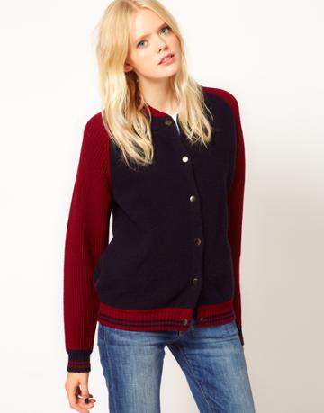 Boutique By Jaeger Chelsea Knitted Varsity Jacket