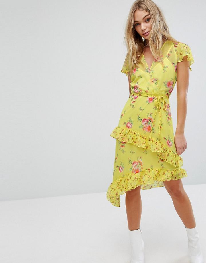 Miss Selfridge Floral Printed Asymetric Dress - Multi