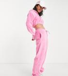 Asyou Crystal Heart Wide Leg Sweatpants In Pink - Part Of A Set