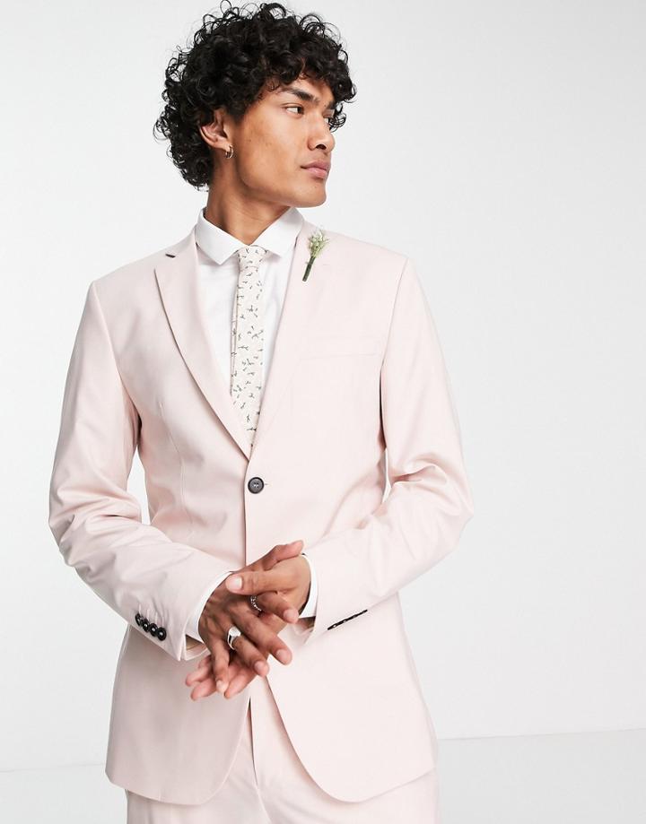 Selected Homme Slim Fit Suit Jacket In Dusty Pink