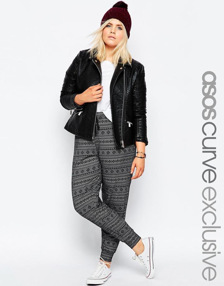 Asos Curve Jogger In Geo-tribal Print