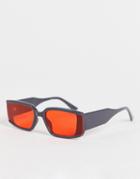 Madein Chunky Orange Lens Sunglasses-blue