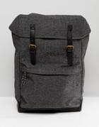 Asos Backpack In Gray Tweed - Gray