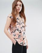 Neon Rose Iris Floral Cut Out Top - Multi