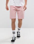 Asos Denim Shorts In Slim Light Pink - Pink