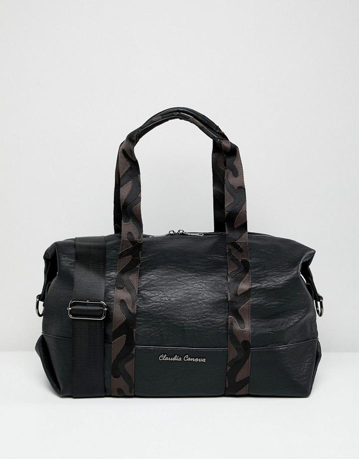 Claudia Canova Camo Print Trim Carryall - Black