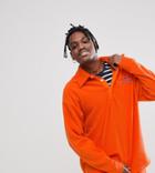 Reclaimed Vintage Inspired Shirt In Orange Fleece - Orange