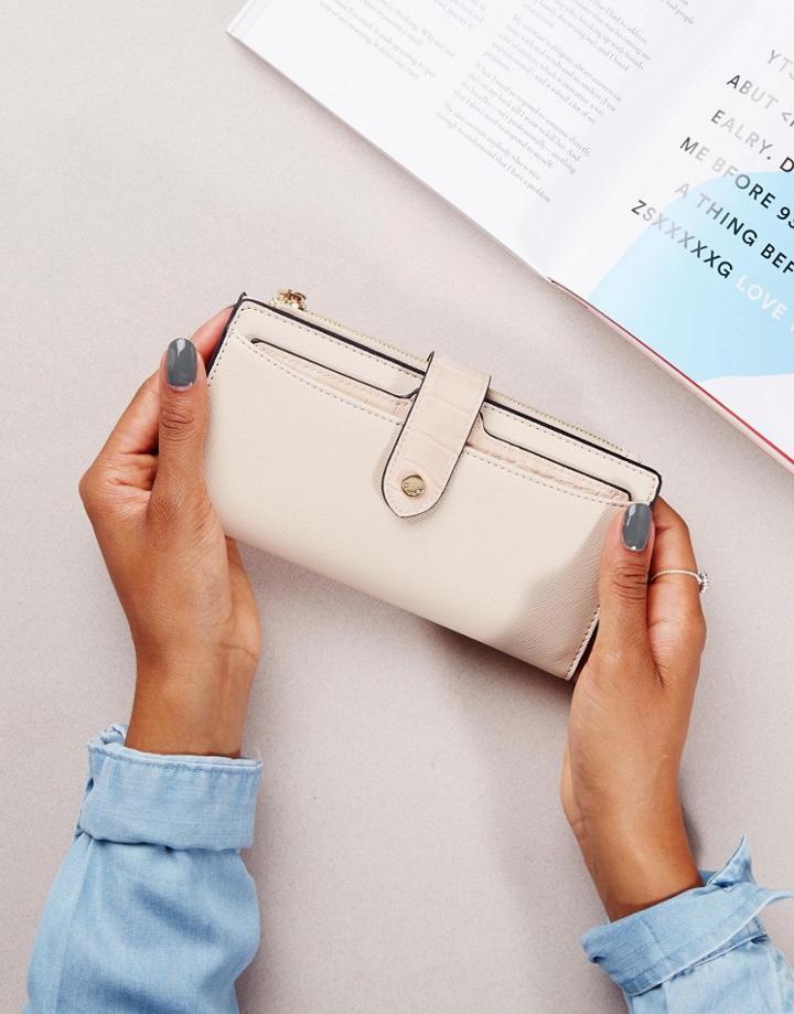 Dune Karoline Fold Over Zip Purse - Cream