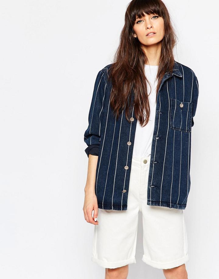 Bethnals Tommy Pinstriped Relaxed Denim Jacket - Multi