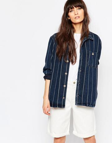 Bethnals Tommy Pinstriped Relaxed Denim Jacket - Multi