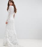 A Star Is Born Bridal Embellished Maxi Dress With Fishtail - White