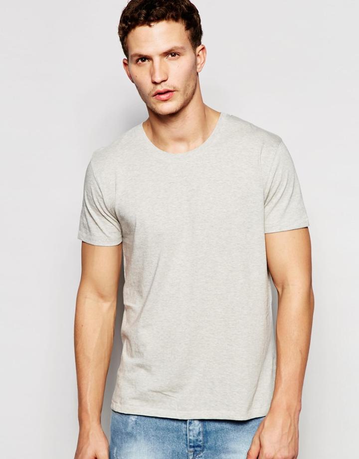 Nudie T-shirt Crew Neck In Gray Melange - Greymelange