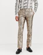 Twisted Tailor Super Skinny Pants In Metallic Leopard Print