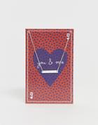 Pieces Sille Engraved You And Me Valentines Giftcard Necklace - Multi