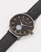 Bellfield Mens Watch With Leather Strap In Black