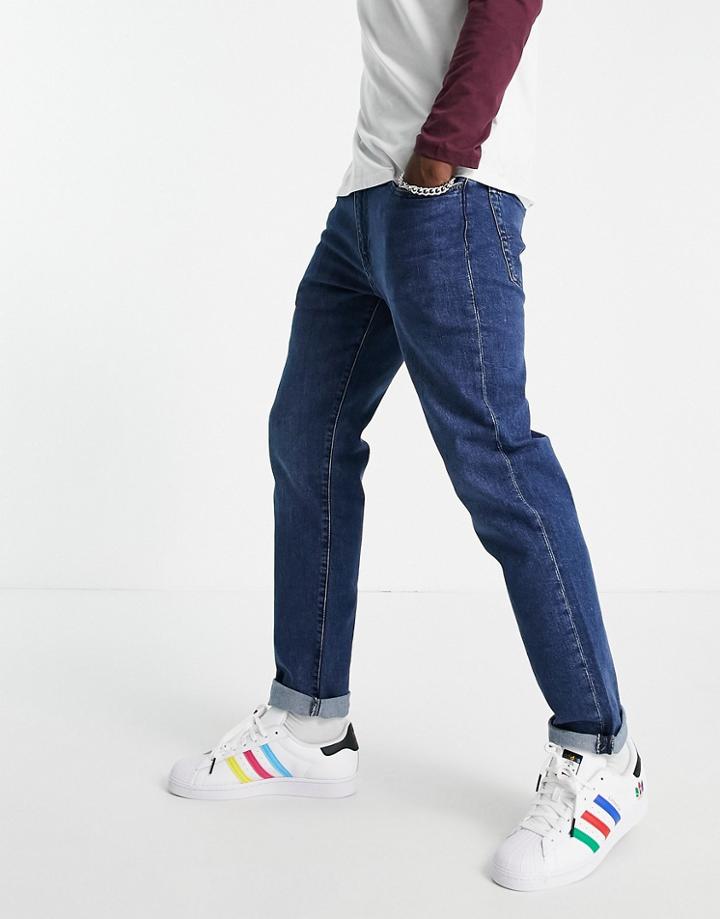 Levi's Skinny Tapered Fit Jeans In Dark Blue Wash-blues
