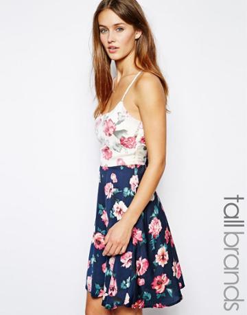 Glamorous Tall Cami Slip Dress In Mix Match Floral