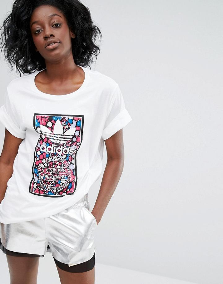 Adidas Logo Paint Drops T-shirt - White