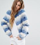 Unreal Fur Collarless Dream Jacket - Blue