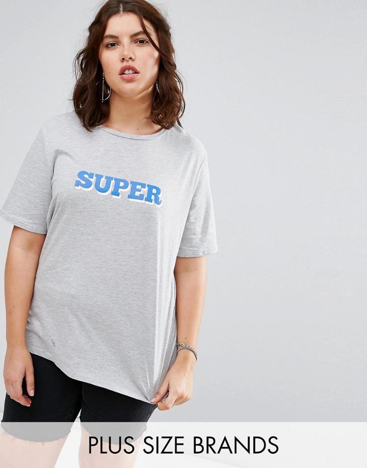 Alice & You Super Slogan Tee - Gray