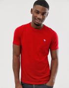 Abercrombie & Fitch Icon Logo Crew Neck T-shirt In Red - Red