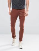 Asos Super Skinny Jeans In Rust - Brown
