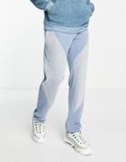 Liquor N Poker Straight Leg Sweatpants In Light Blue Polar Fleece With Tonal Paneling - Part Of A Set