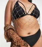 Asos Design Curve Body Chain Top In Gold Tone