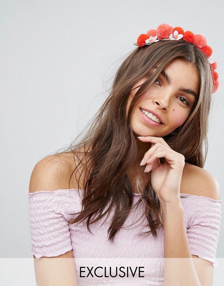Monki Pom Pom Headband - Multi