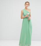 Tfnc One Shoulder Embellished Maxi Bridesmaid Dress - Green