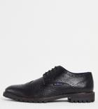 Ben Sherman Wide Fit Chunky Leather Lace Up Brogues In Black