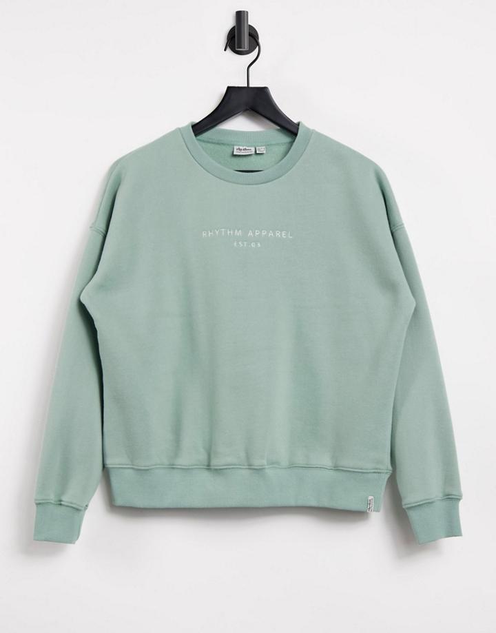 Rhythm San Fran Pullover Sweatshirt In Dusty Sage-green