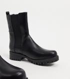 Raid Wide Fit Julia Flat Biker Boots In Black
