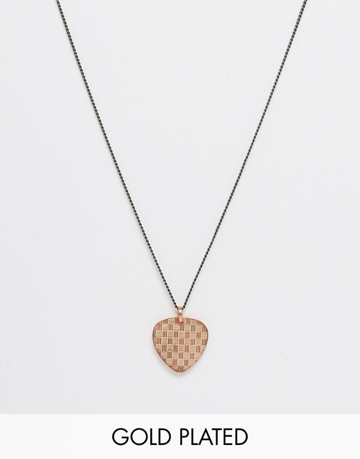 Simon Carter Dogtag Style Necklace In Rose Gold Exclusive To Asos - Gold