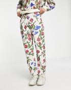 Vintage Supply All-over Spaceship Jeans In Ecru-white