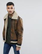 Goosecraft Shearling Aviator Jacket In Brown - Brown