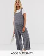 Asos Design Maternity Minimal Jumpsuits In Check