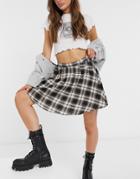 Daisy Street Mini Pleated Skirt In Vintage Check Two-piece-black