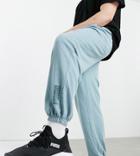 Puma Plus Oversized Sweatpants In Washed Blue