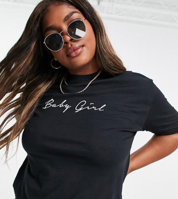 I Saw It First Plus Slogan Tee In Black