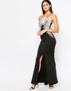 Lipsy Lace Detail Maxi Dress - Black