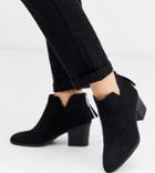New Look Wide Fit Low Cut Heeled Ankle Boots In Black